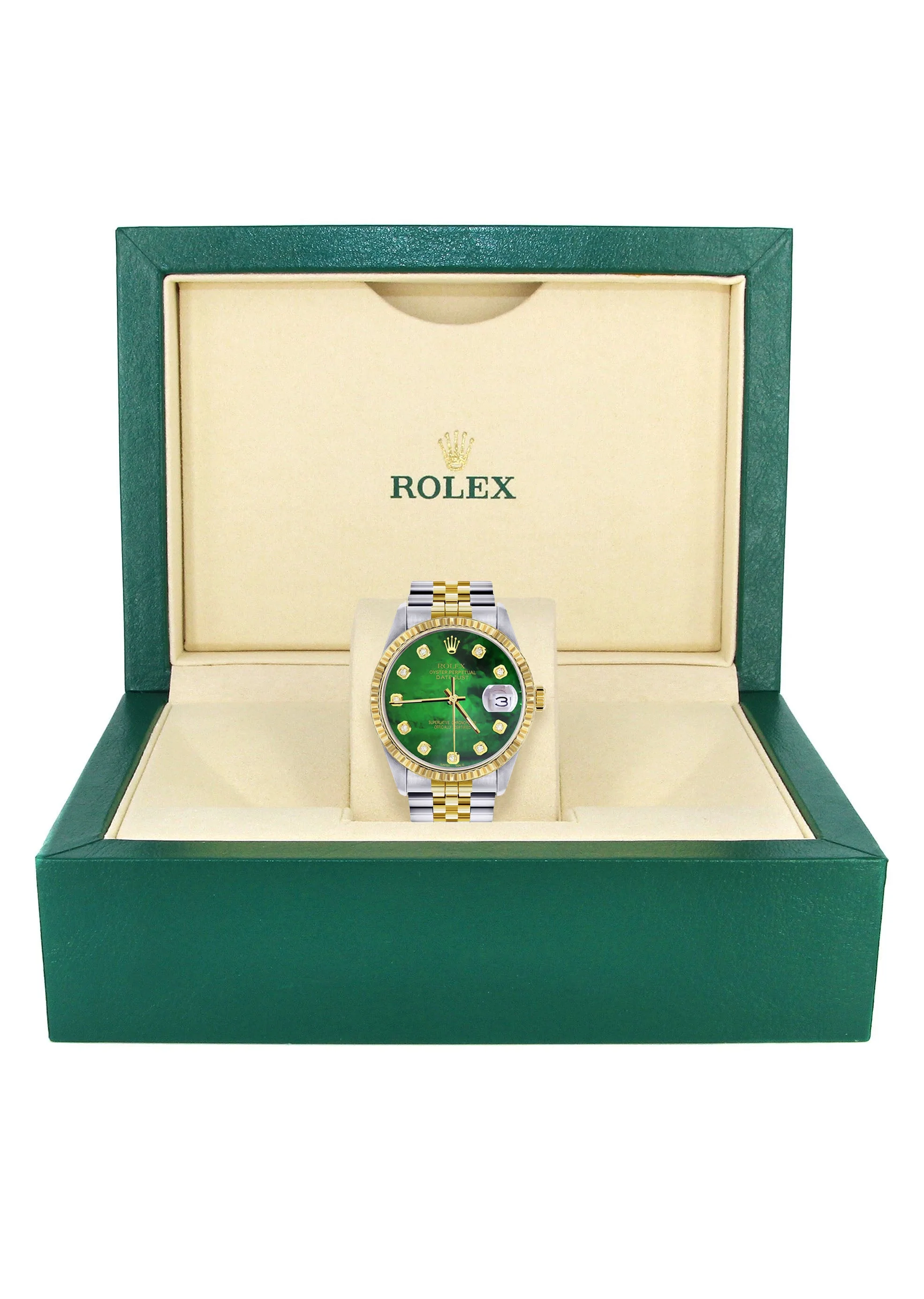 Womens Rolex Datejust Watch 16233 Two Tone | 36Mm | Green Mother of Pearl | Fluted Bezel | Jubilee Band - Image 5