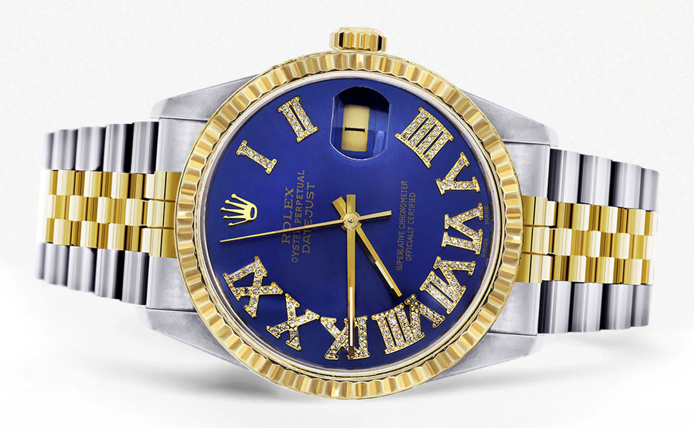 Womens Rolex Datejust Watch 16233 Two Tone | 36Mm | Royal Blue Roman Dial | Fluted Bezel | Jubilee Band - Image 2