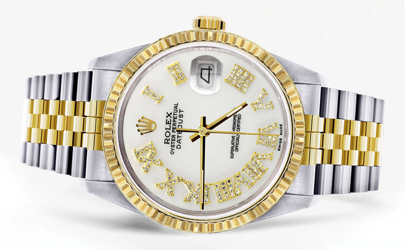 Womens Rolex Datejust Watch 16233 Two Tone | 36Mm | White Roman Dial | Fluted Bezel | Jubilee Band - Image 2