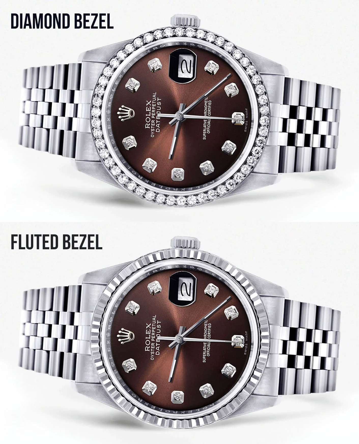 Womens Rolex Datejust Watch 16200| 36Mm | Chocolate Diamond Dial | Jubilee Band - Image 2
