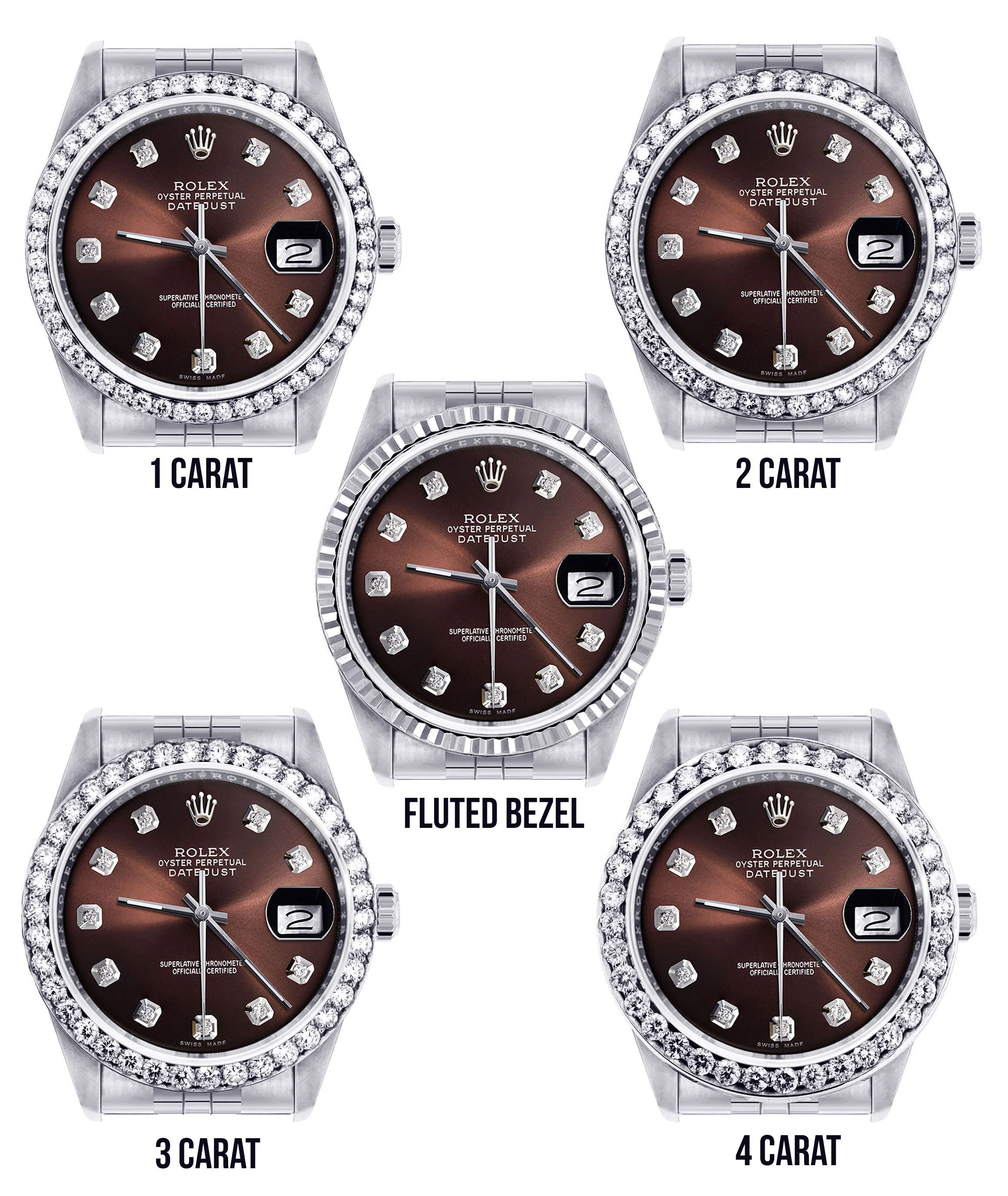 Womens Rolex Datejust Watch 16200| 36Mm | Chocolate Diamond Dial | Jubilee Band - Image 3