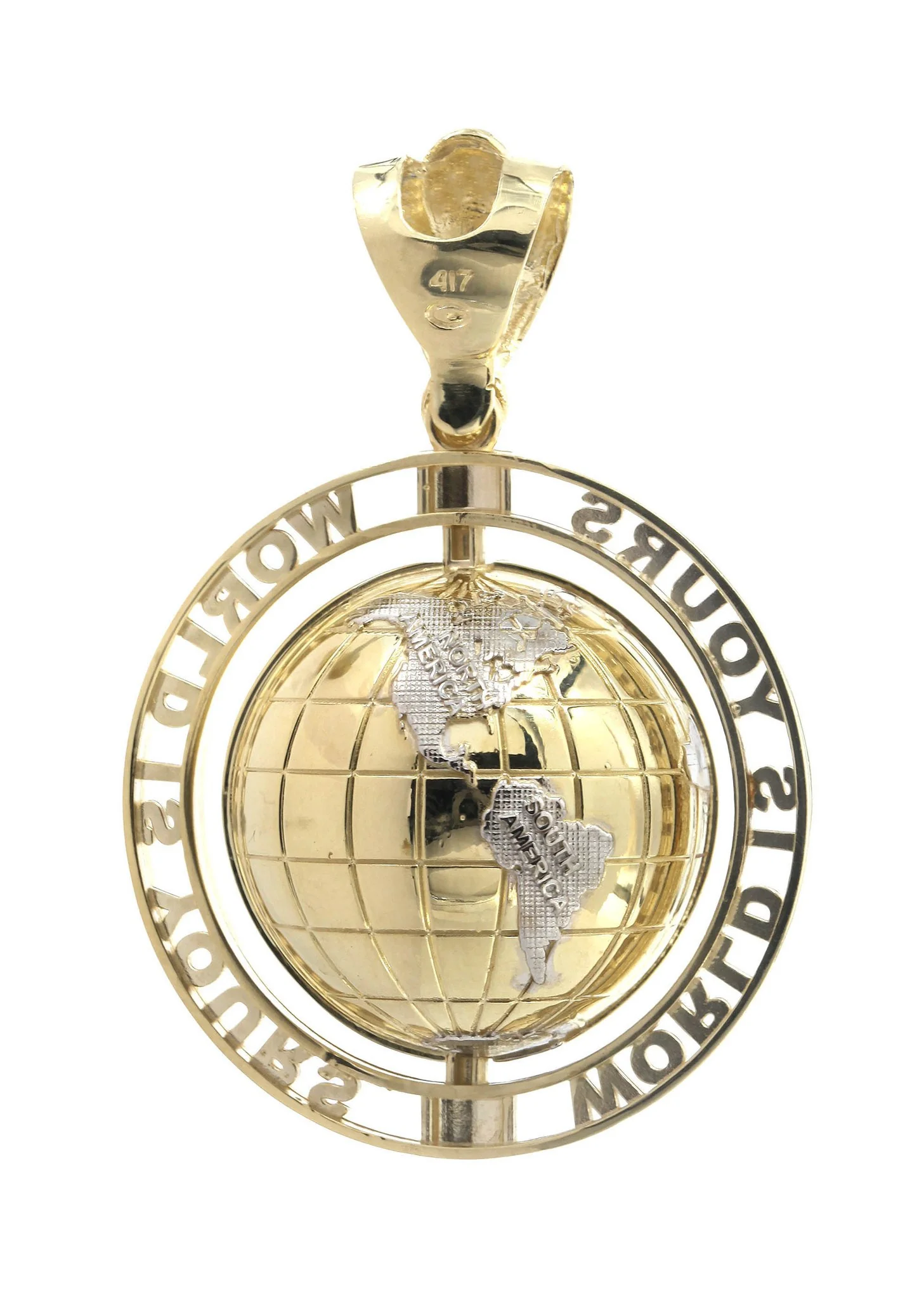 World Is Mine Pendant 10K Gold | 24 Grams - Image 3