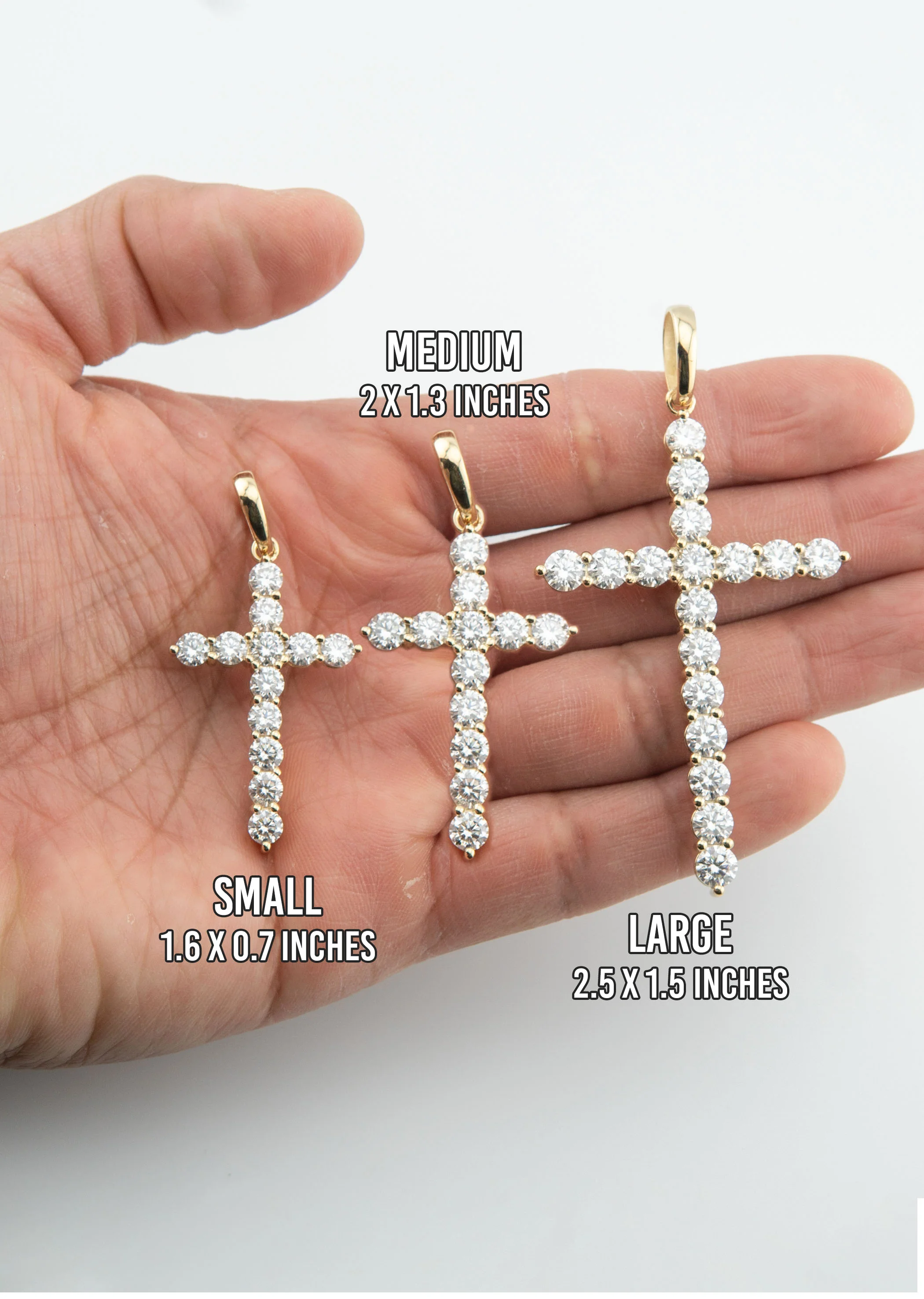 Men's VVS Lab Diamond Customizable Yellow Gold Cross Necklace Pendant - Image 5