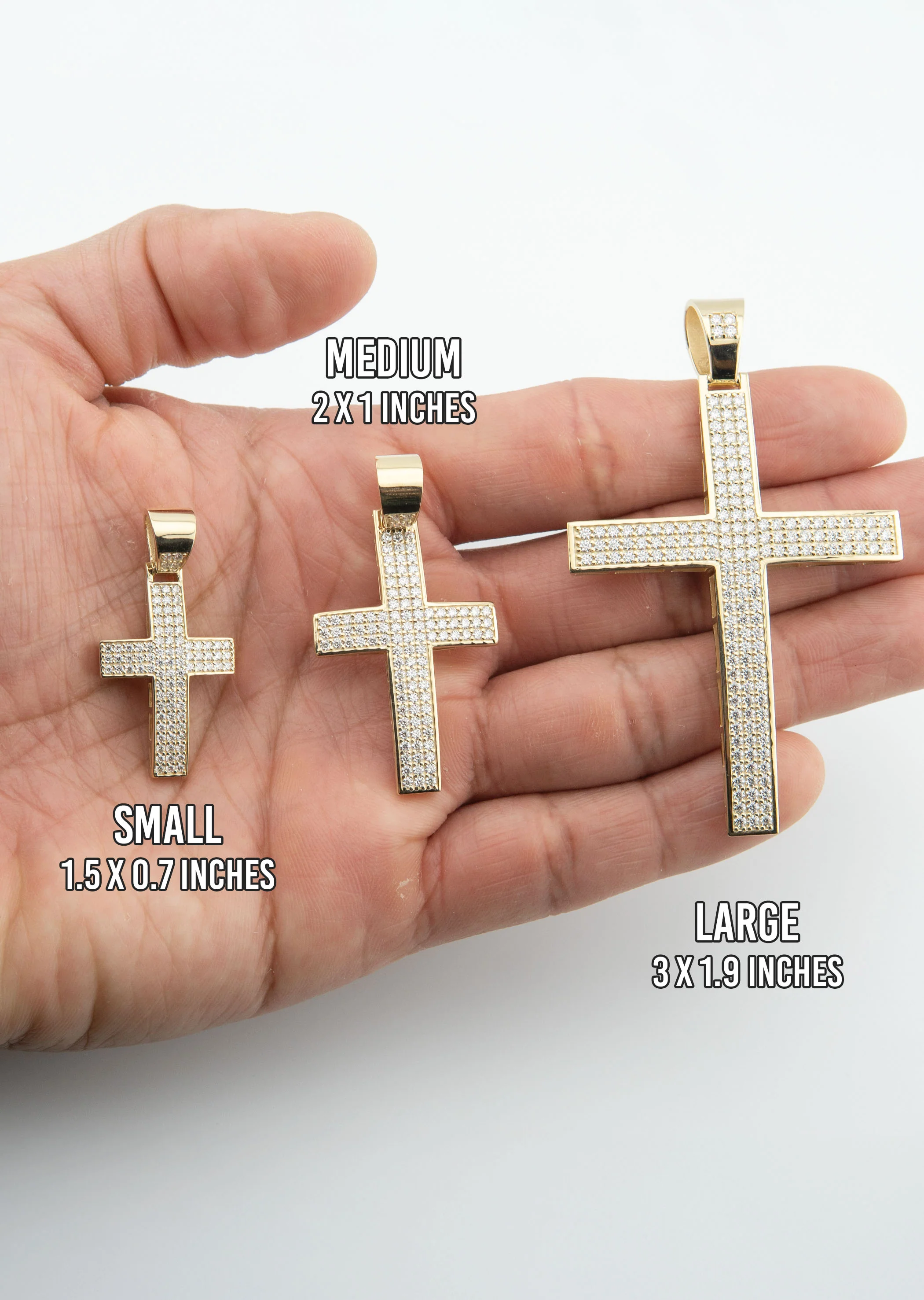 Men's VVS Lab Diamond Customizable Yellow Gold Cross Necklace Pendant - Image 5