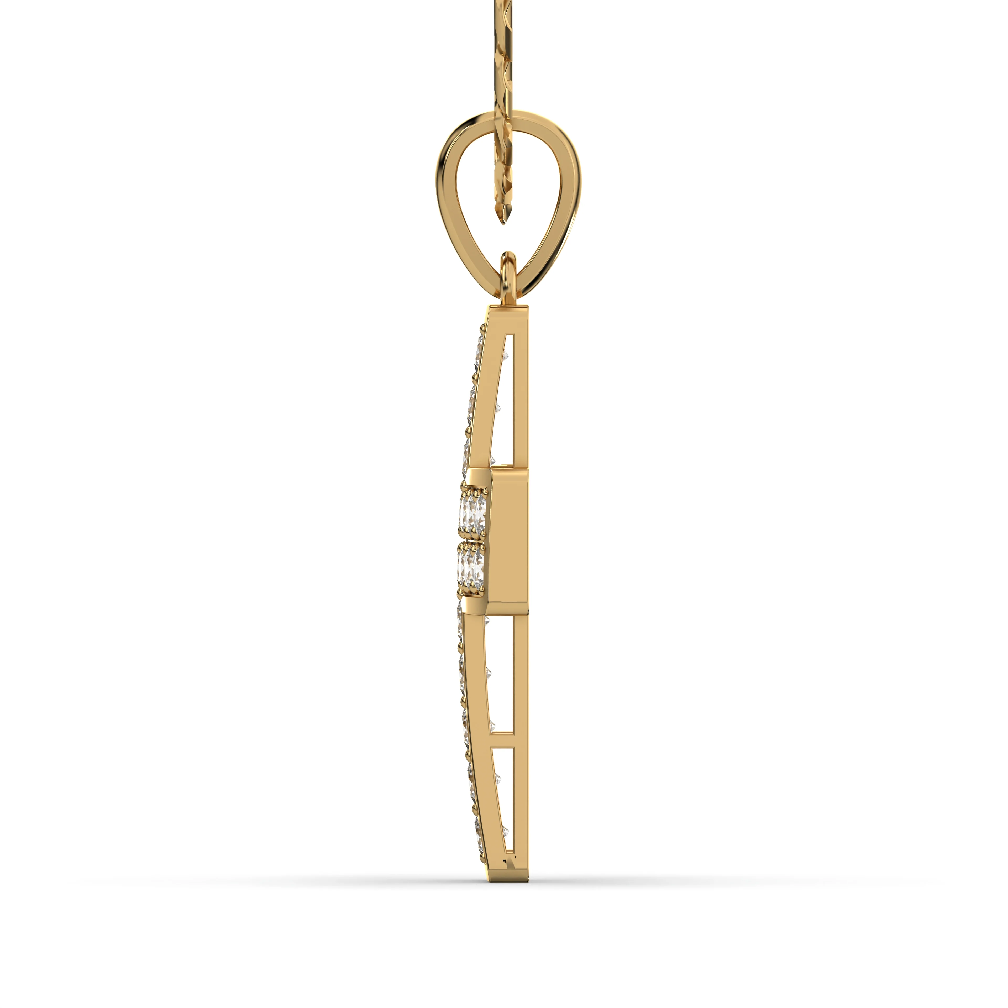Men's VVS Lab Diamond Customizable Yellow Gold Cross Necklace Pendant - Image 3