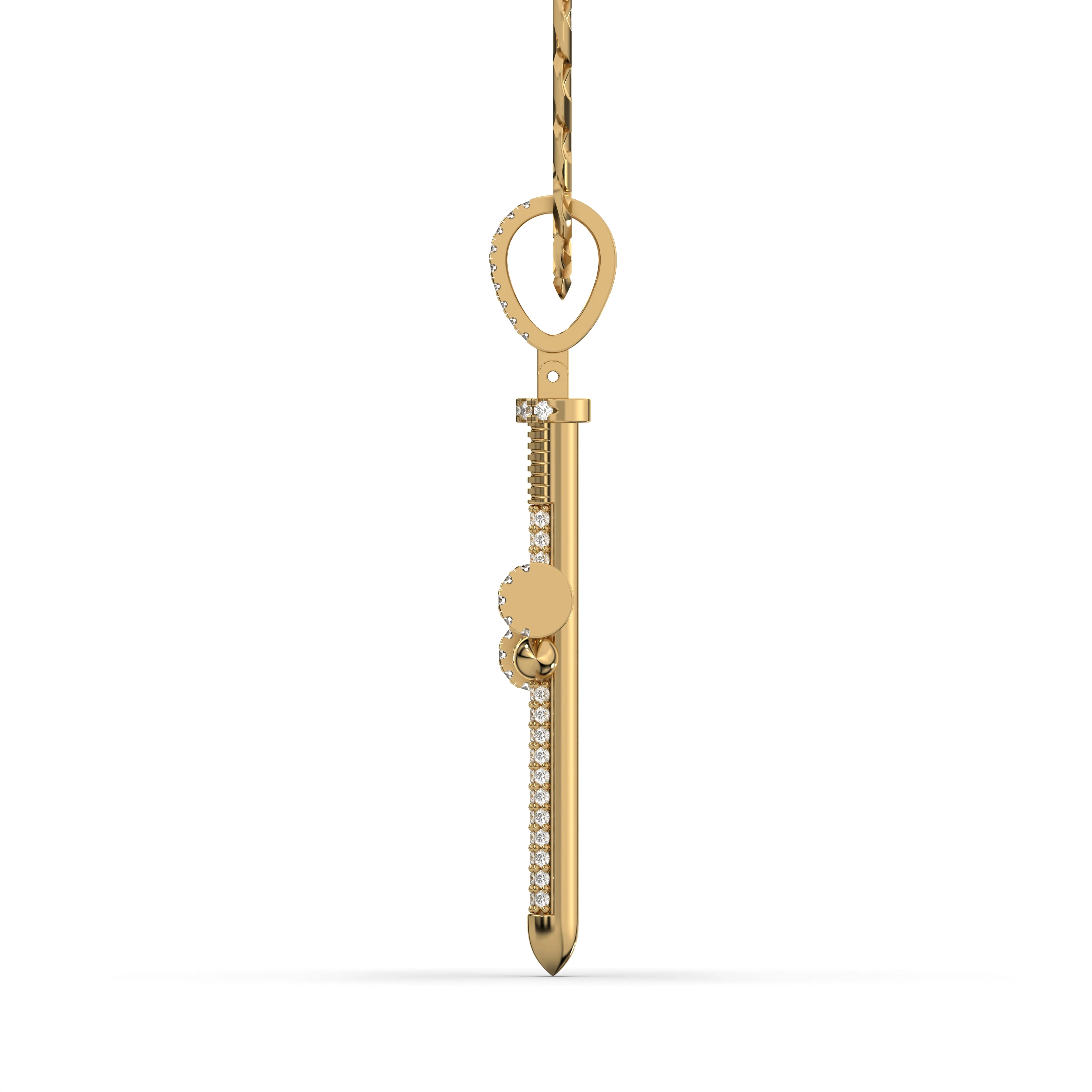Men's VVS Lab Diamond Customizable Yellow Nail Gold Cross Necklace Pendant - Image 3