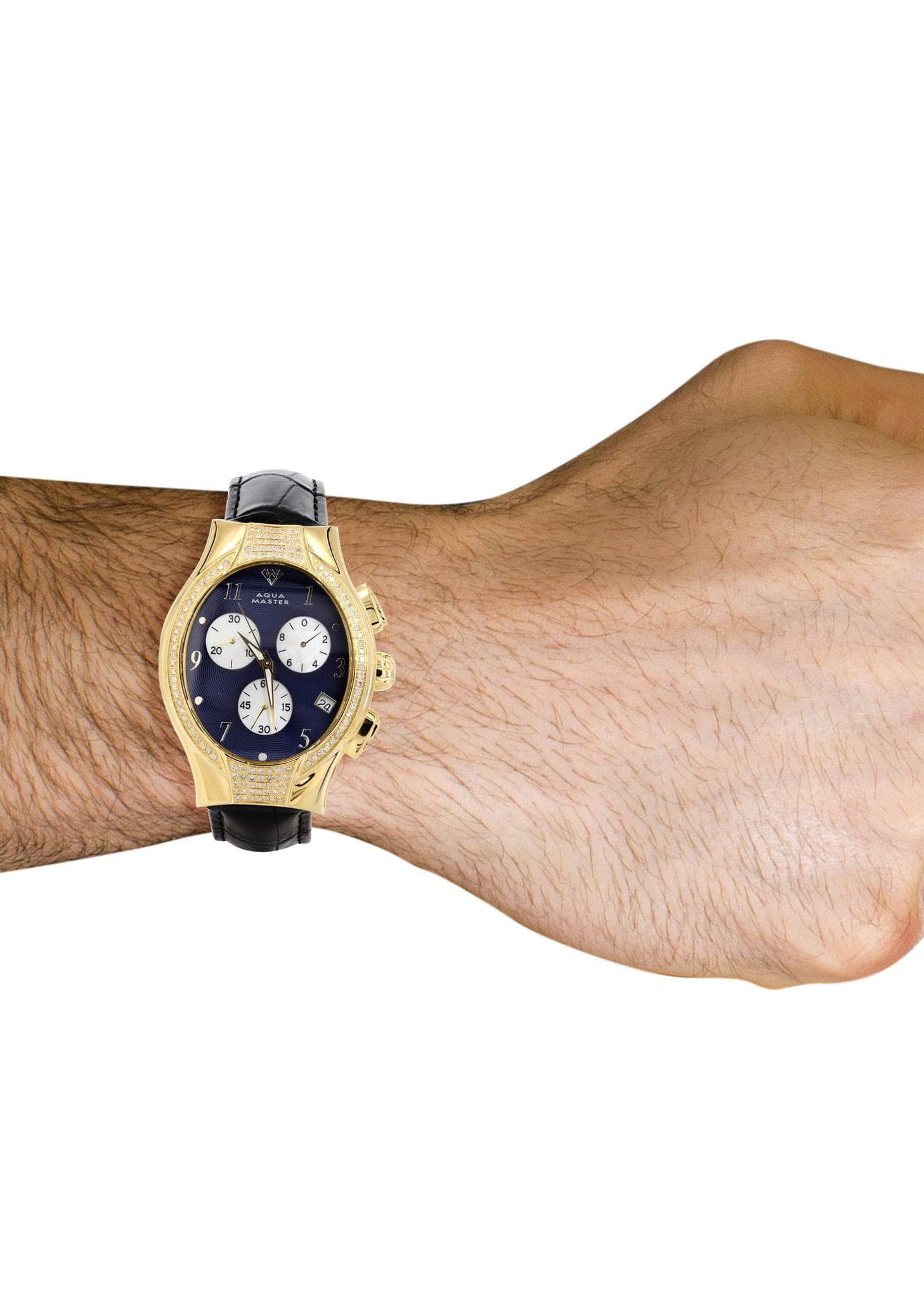 Mens Yellow Gold Tone Diamond Watch | Appx. 1.5 Carats - Image 4