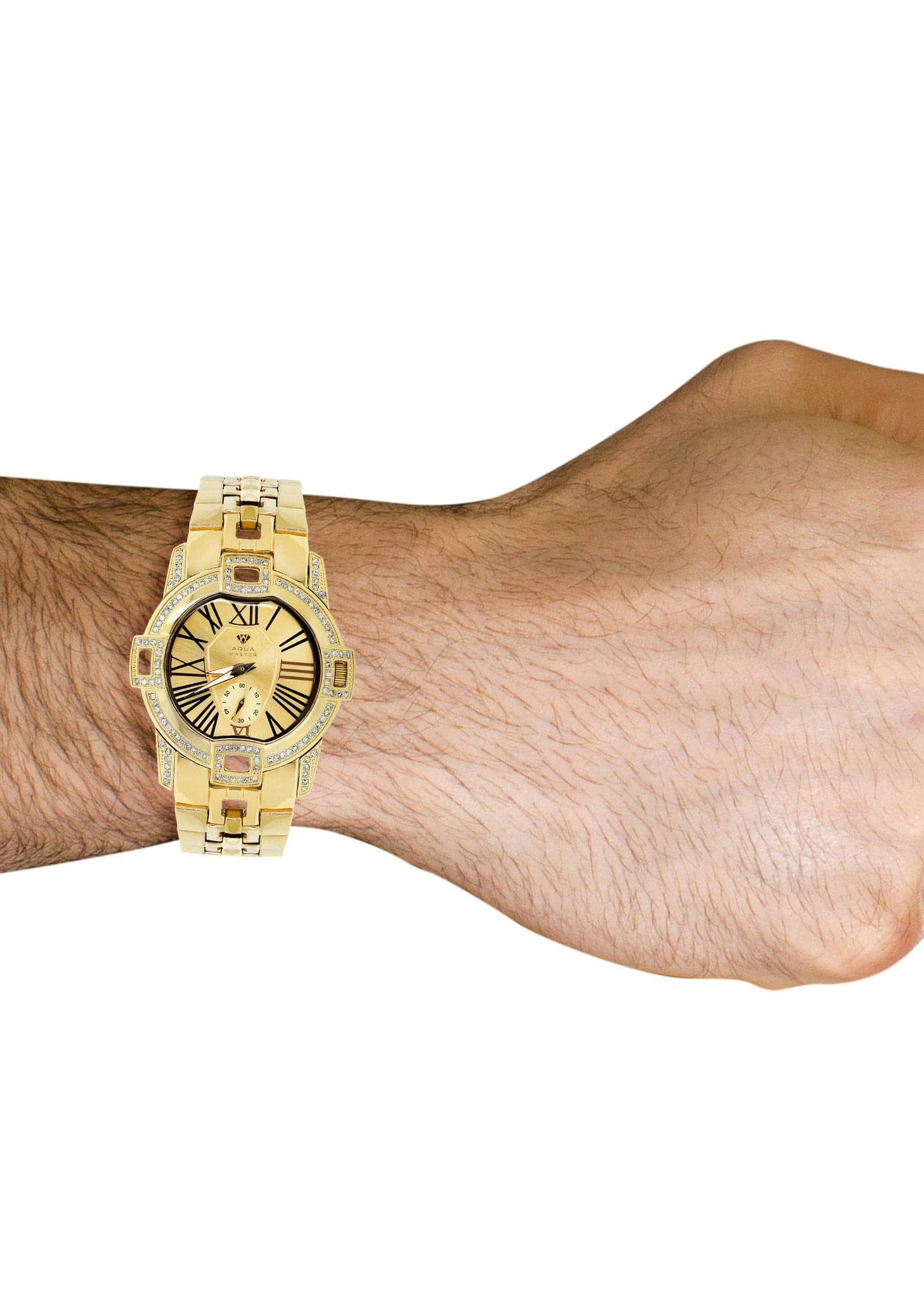 Mens Yellow Gold Tone Diamond Watch | Appx. 1.76 Carats - Image 4