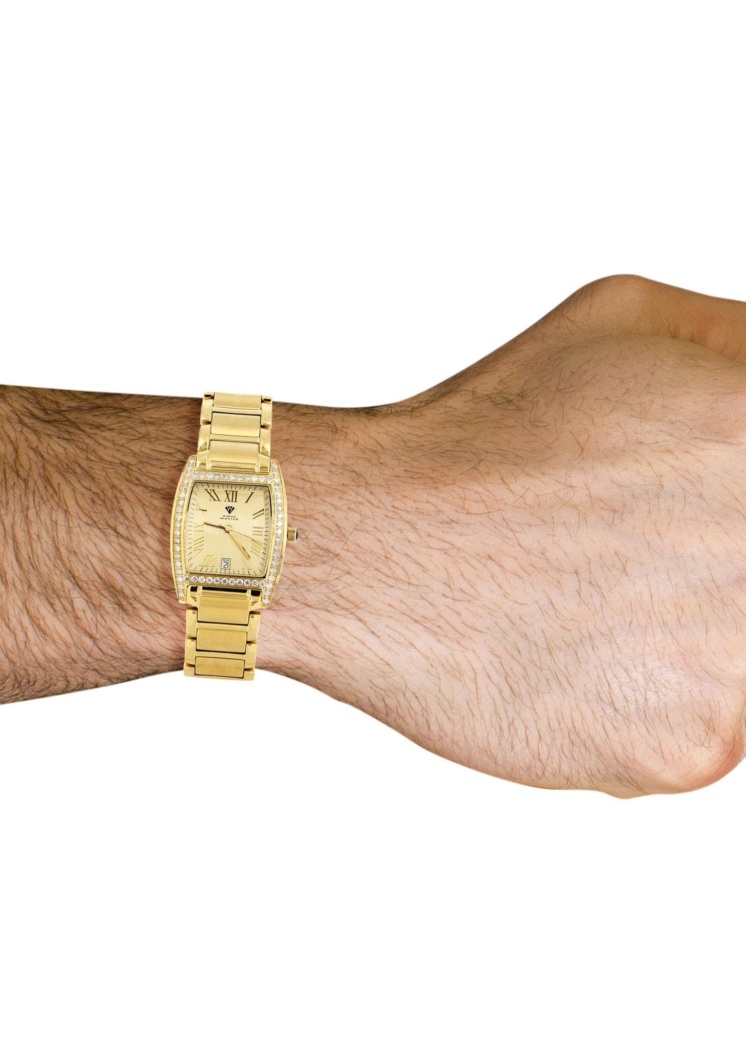 Mens Yellow Gold Tone Diamond Watch | Appx. 2.1 Carats - Image 4