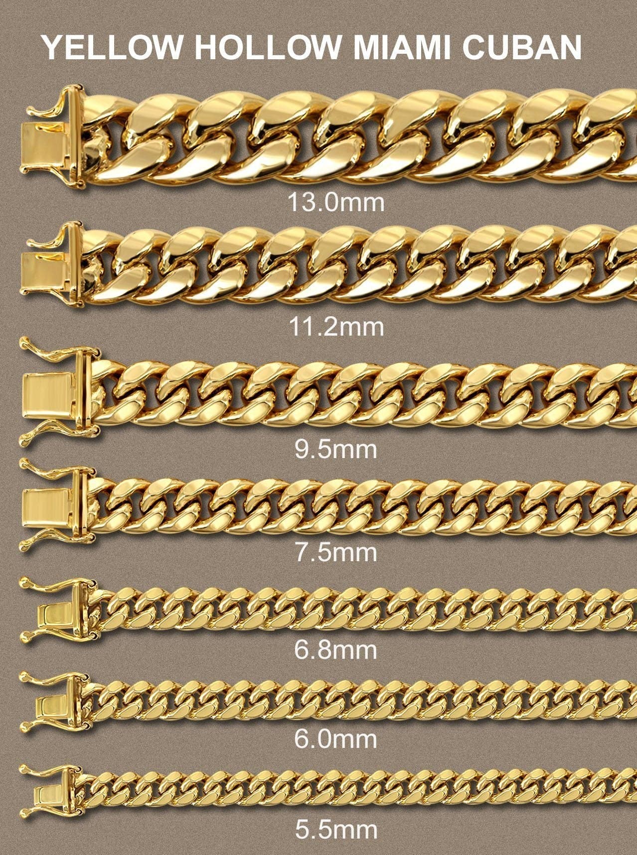 Semi Solid Mens Miami Cuban Link Bracelet 10K Yellow Gold - Image 4