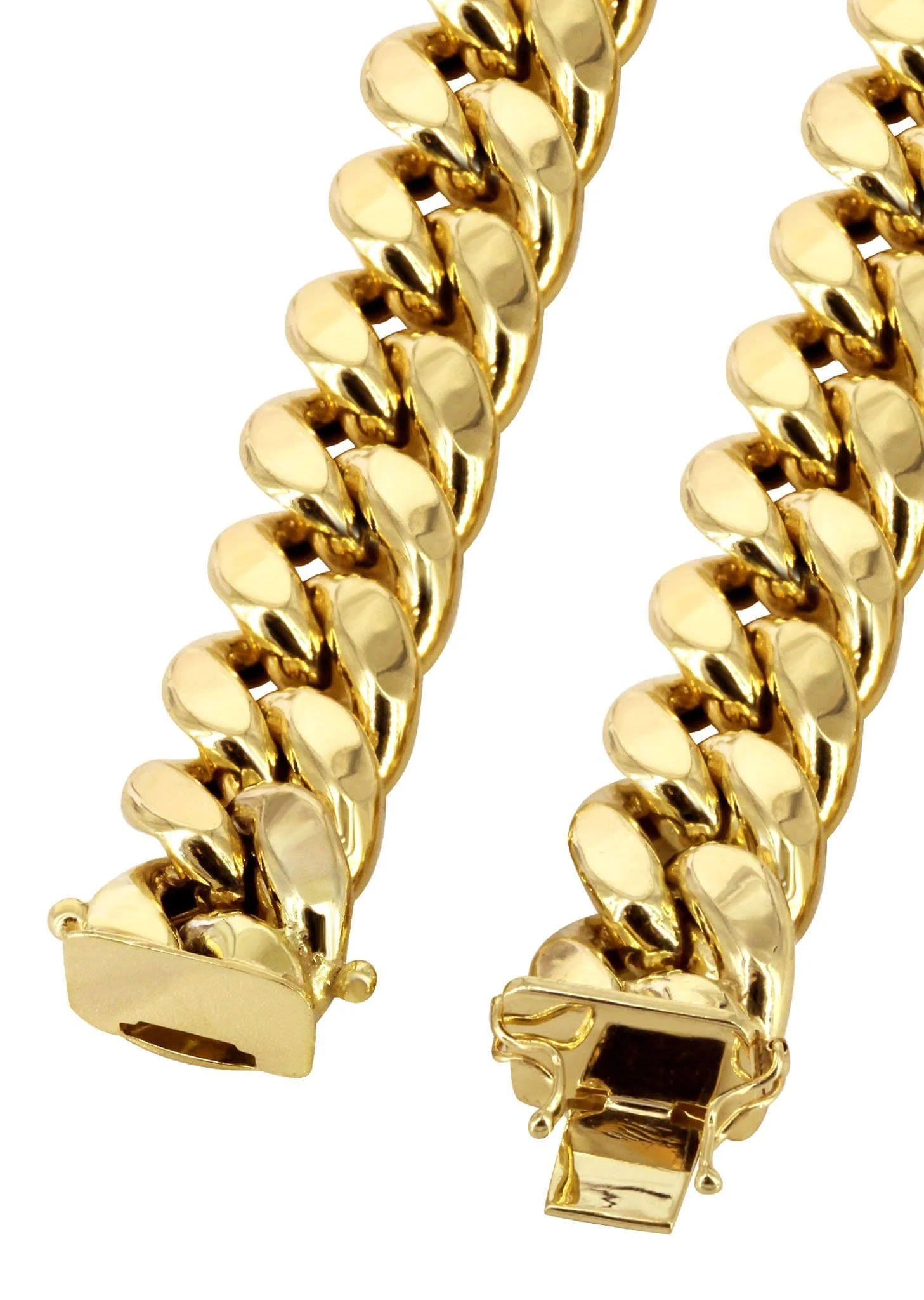 Mens Semi Solid Miami Cuban Link Chain 10K Gold - Image 4