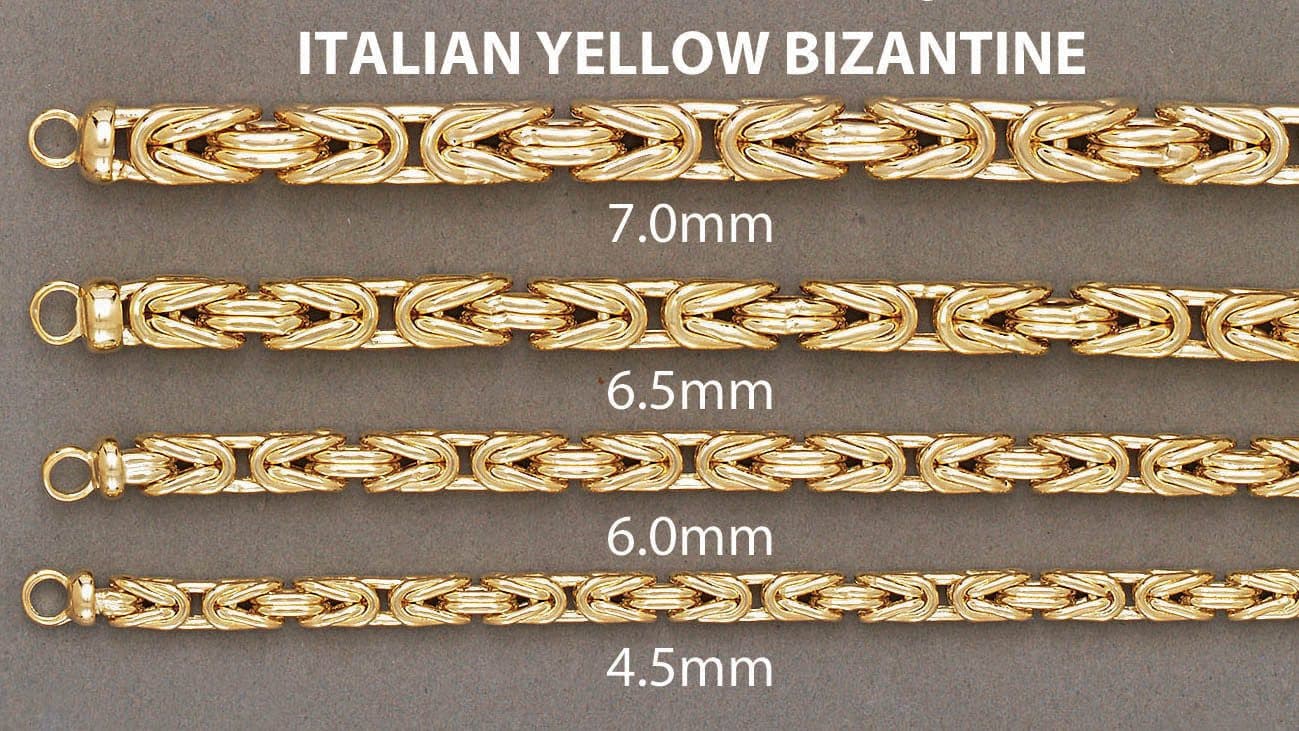 Italian Mens Byzantine Bracelet 10K Yellow Gold - Image 4