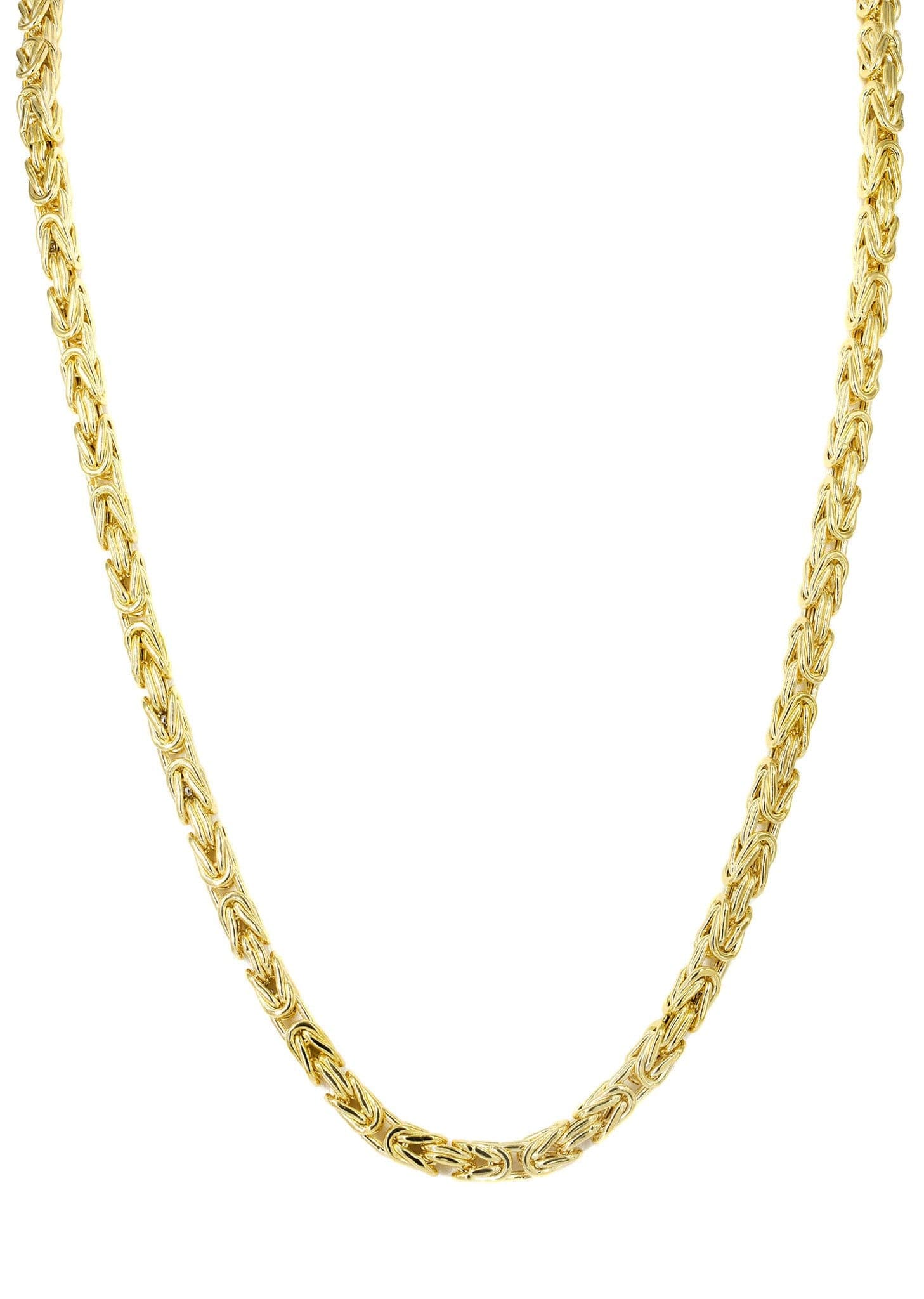 Mens Semi Solid Italian Byzantine Chain 10k Gold - Image 3