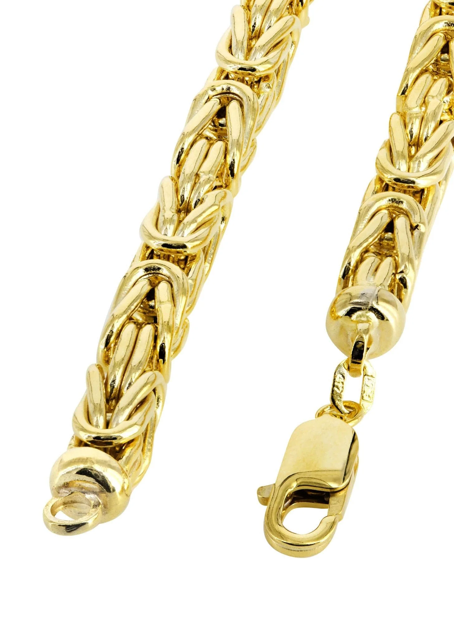 Mens Semi Solid Italian Byzantine Chain 10k Gold - Image 4