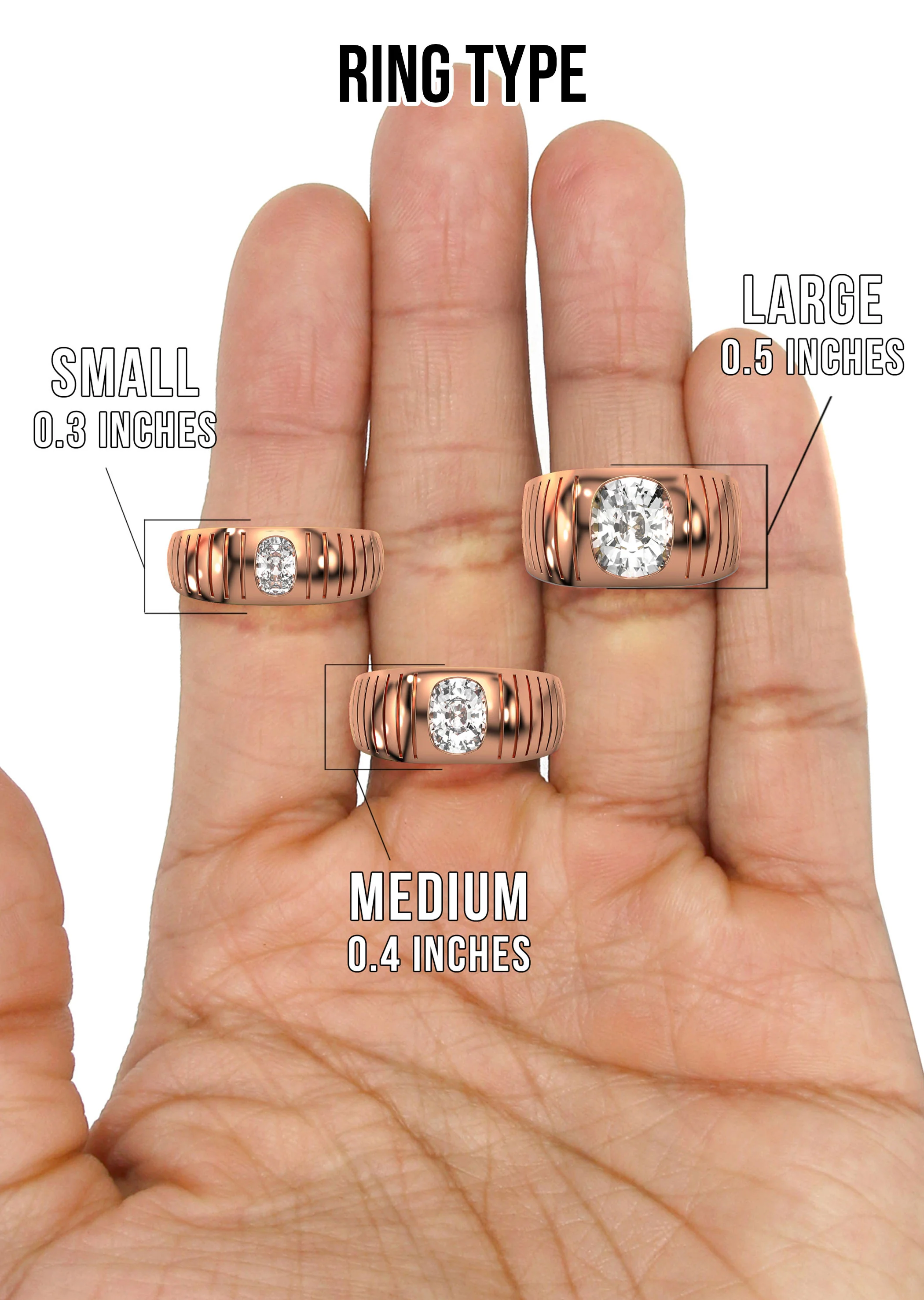 Men's Jewelry - Men's VVS Lab Diamond Oval Solitaire Engagement Ring | Rose Gold - Image 5
