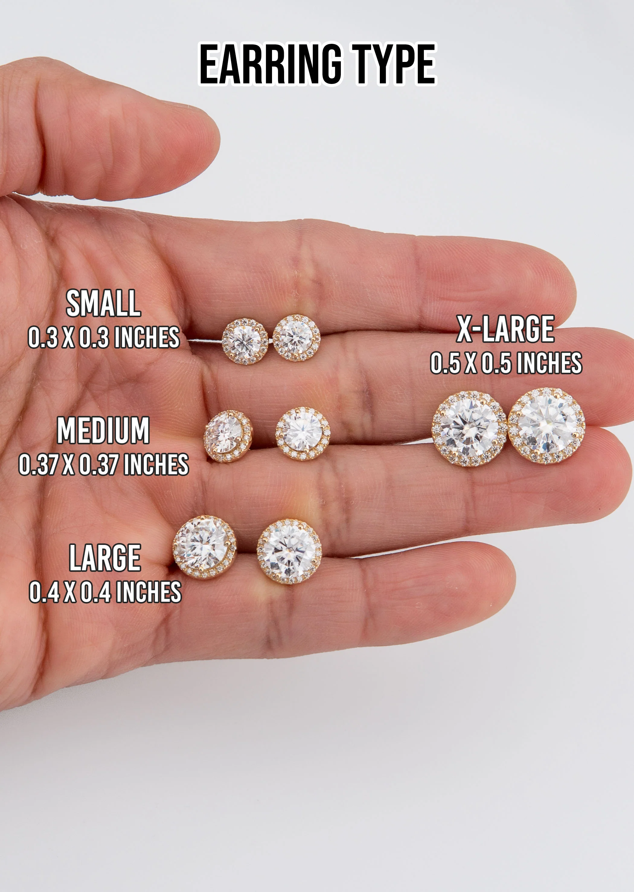 Men's Jewelry - VVS Lab Diamond Halo Stud Earrings For Men | 14K Gold - Image 5