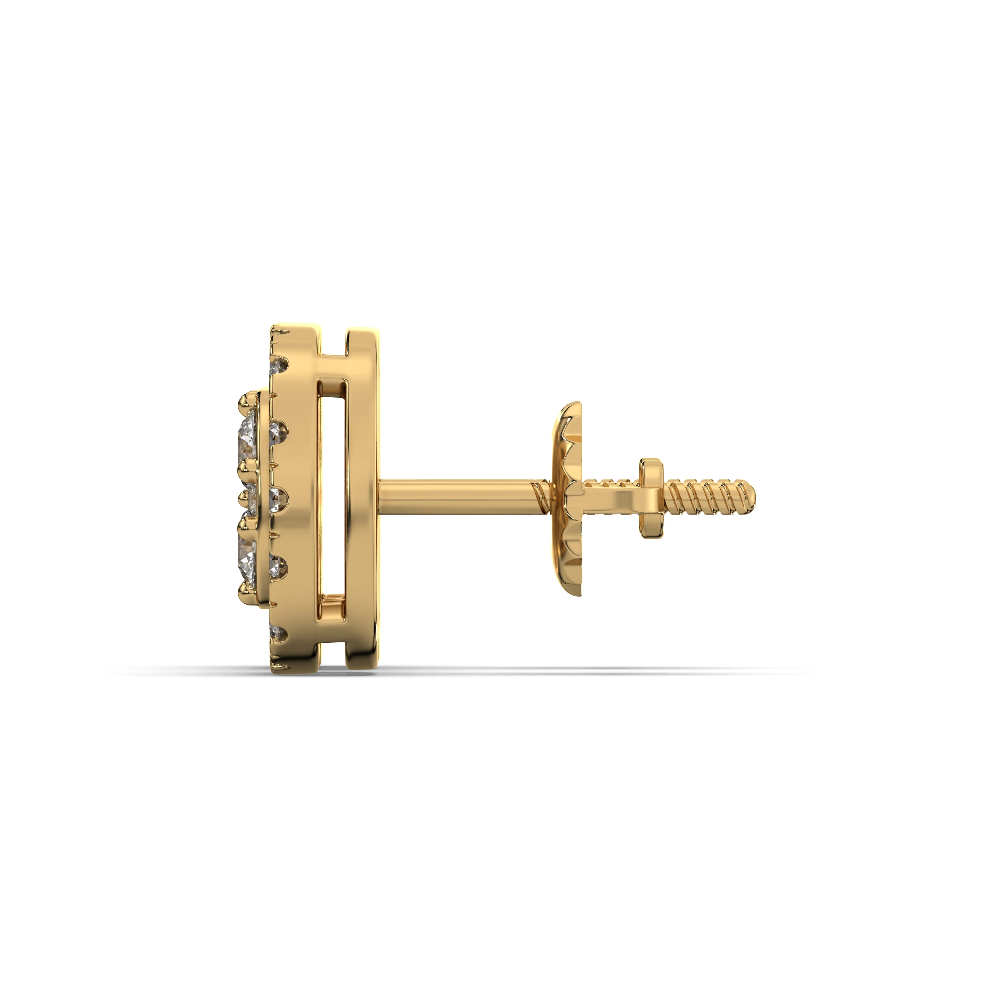 Men's Jewelry - VVS Lab Diamond Cluster Stud Earrings For Men | 14K Gold - Image 3