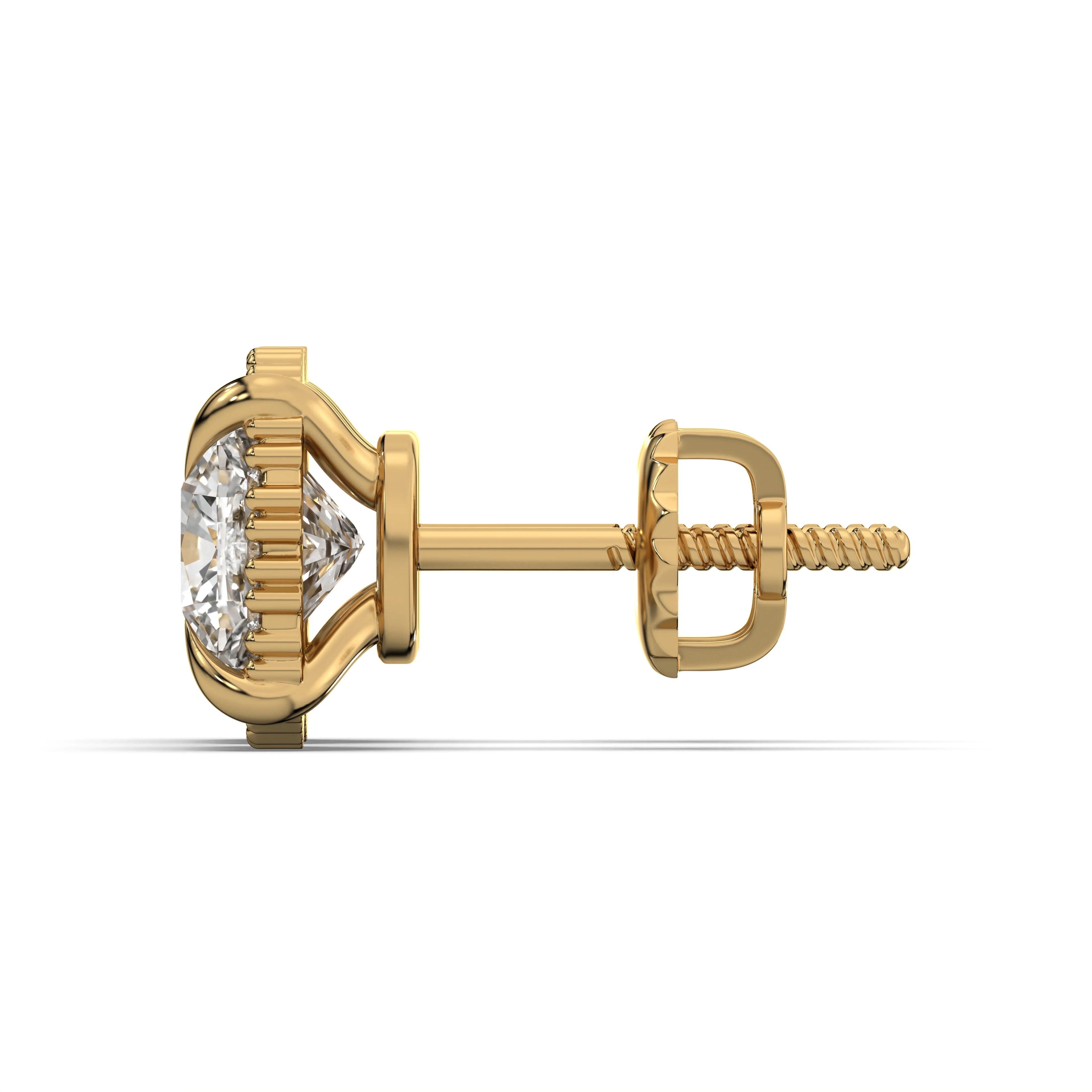 Men's Jewelry - VVS Lab Diamond Halo Stud Earrings For Men | 14K Gold - Image 3