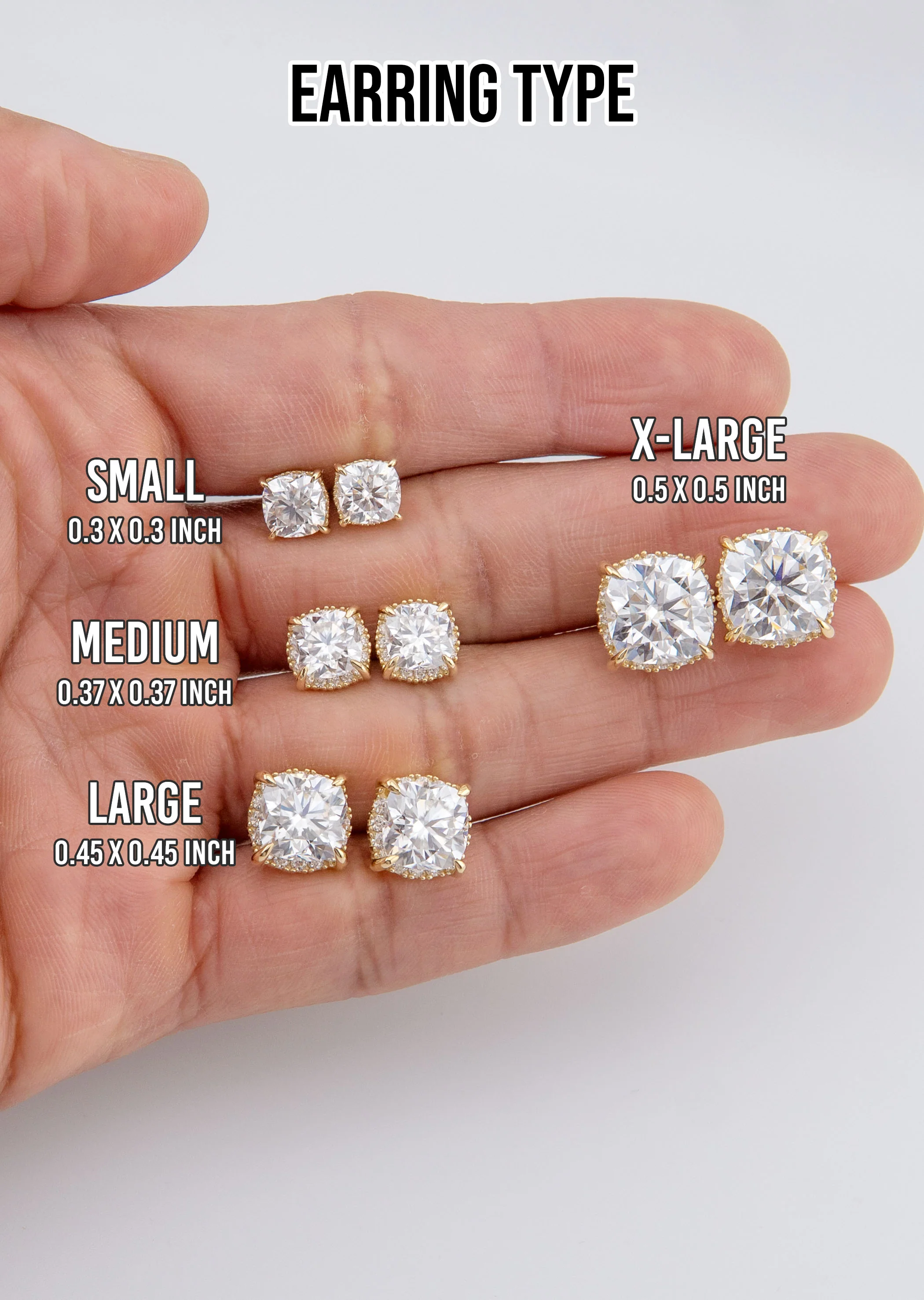 Men's Jewelry - VVS Lab Diamond Halo Stud Earrings For Men | 14K Gold - Image 5